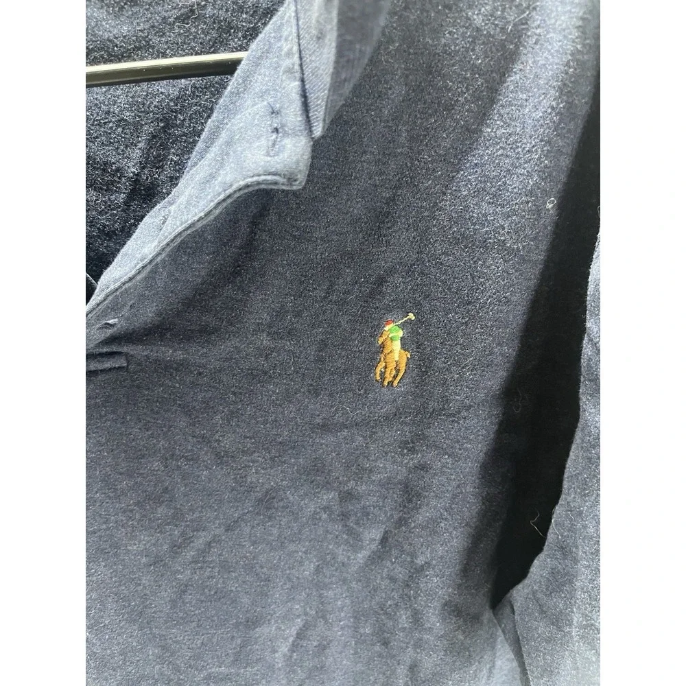 Polo Ralph Lauren 100% Cotton Classic Fit Polo Shirt Men's Large Navy Blue Pony‎